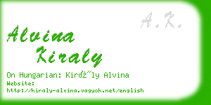 alvina kiraly business card